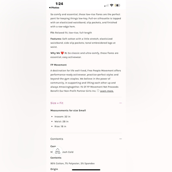 NWT FREE PEOPLE MOVEMENT Stance Flares In Clove MSRP $78 Size M Oversized - Picture 6 of 8